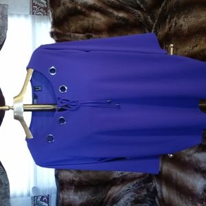 Dennis Basso large purple blouse